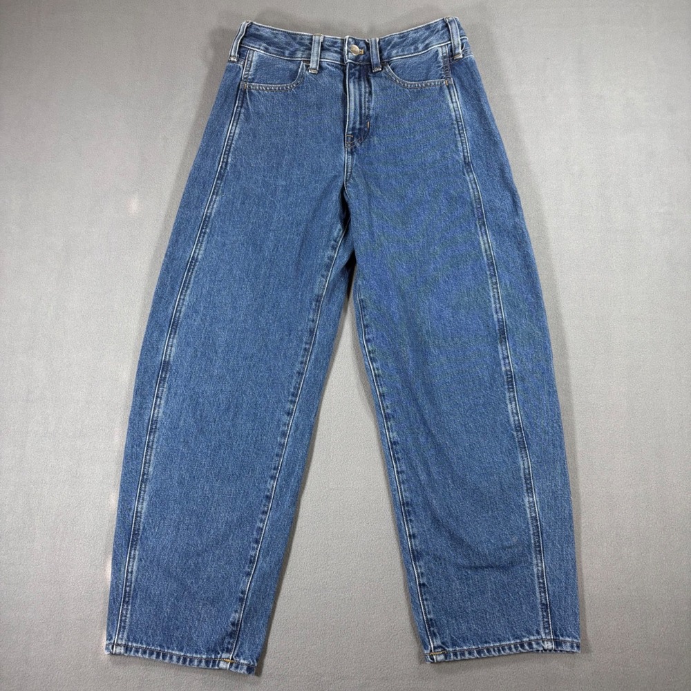 J.Crew Slouchy Boyfriend Jeans Womens 23 Blue Excellent High Rise Wide Leg Seam